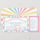 Circus Carnival Ticket Birthday Uitnodiging (Voorkant / Achterkant)