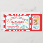 Circus Carnival Ticket Birthday Uitnodiging (Voorkant)