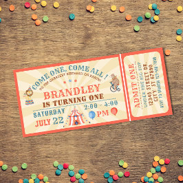 Circus Carnival Ticket Birthday Uitnodiging