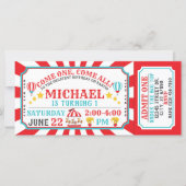 Circus Carnival Ticket Birthday Uitnodiging (Voorkant)