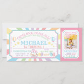 Circus Carnival Ticket Birthday Uitnodiging (Voorkant)