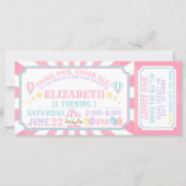 Circus Carnival Ticket Birthday Uitnodiging (Voorkant)