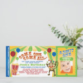 CIRCUS CARNIVAL TICKET INVITEERT KAART (Staand voorkant)