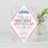 Circus Carnival Typografisch Birthday Spectaculair Kaart (Staand voorkant)