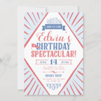 Circus Carnival Typografisch Birthday Spectaculair