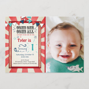 Circus carnival verjaardagsuitnodiging Big Top Kaart