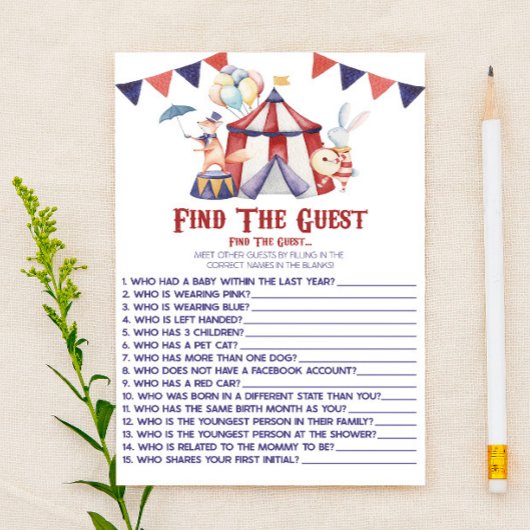 Circus Carnival vindt het spel van het gastBaby sh Briefpapier