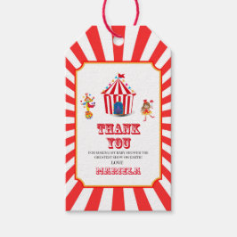 Circus Carnival Waterverf baby shower bedankt Cadeaulabel