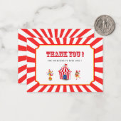 Circus Carnival waterverf baby shower bedankt Notitiekaartje (Voorkant / Achterkant in situ)