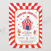 Circus Carnival Waterverf Baby shower Kaart (Voorkant / Achterkant)
