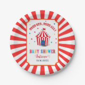 Circus Carnival Waterverf baby shower Papieren Bordje (Voorkant)
