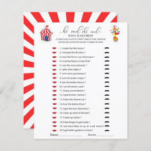 Circus Carnival Waterverf Hij zei dat ze spelletje