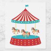 Circus Carousel Wijn Etiket (Enkel label)