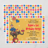 Circus Clown 1e gelukkige verjaardag - Korting voo Kaart (Voorkant / Achterkant)