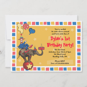 Circus Clown 1st Happy Birthday - Discount for Sar Kaart