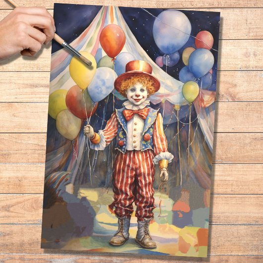 Circus Clown 2 Decoupage papier