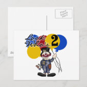 Circus Clown 2nd Birthday Tshirts and Gifts Briefkaart (Voorkant / Achterkant)
