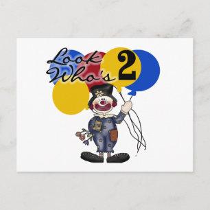Circus Clown 2nd Birthday Tshirts and Gifts Briefkaart