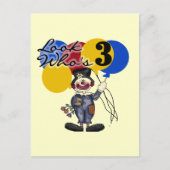 Circus Clown 3e Verjaardag Tshirts en geschenken Briefkaart (Voorkant)