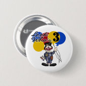 Circus Clown 3e Verjaardag Tshirts en geschenken Ronde Button 5,7 Cm (Voorkant /achterkant)