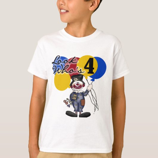 Circus Clown 4e verjaardag Tshirts en geschenken (Voorkant)