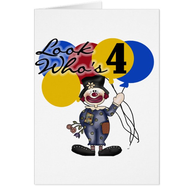 Circus Clown 4e verjaardag Tshirts en geschenken (Voorkant)