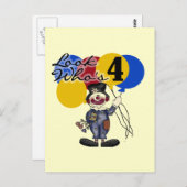 Circus Clown 4e verjaardag Tshirts en geschenken Briefkaart (Voorkant / Achterkant)
