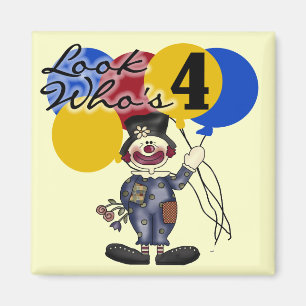 Circus Clown 4e verjaardag Tshirts en geschenken Magneet