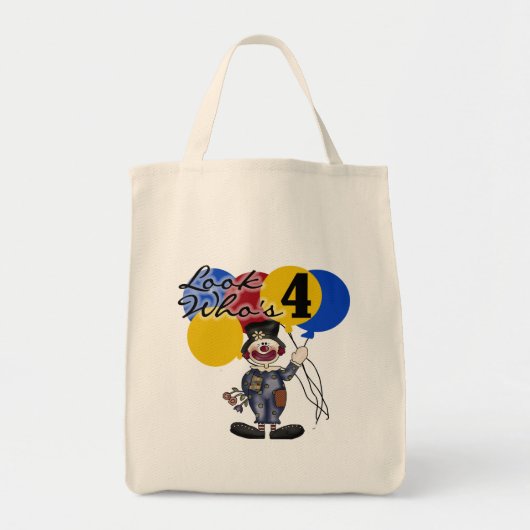 Circus Clown 4e verjaardag Tshirts en geschenken Tote Bag (Voorkant)