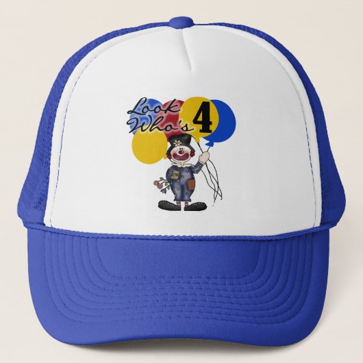Circus Clown 4e verjaardag Tshirts en geschenken Trucker Pet (Voorkant)