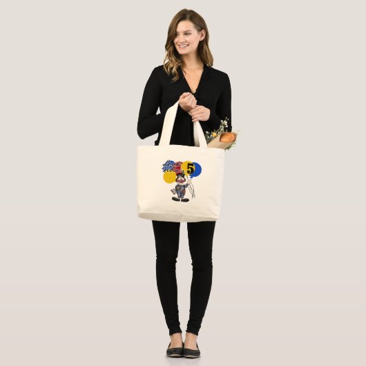 Circus Clown 5e verjaardag Tshirts en geschenken Grote Tote Bag (Voorkant (model))
