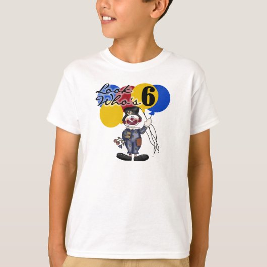 Circus Clown 6th Birthday T-shirt (Voorkant)