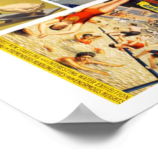  Circus Clown, Acrobat Animals kunstcollage Poster (Hoek)