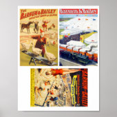 Circus Clown, Acrobat Animals kunstcollage Poster (Voorkant)