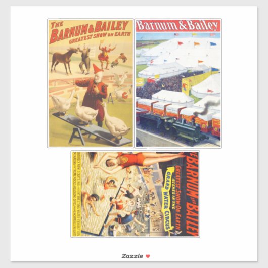  Circus Clown, Acrobat Animals kunstcollage Sticker (Vel)