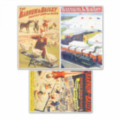  Circus Clown, Acrobat Animals kunstcollage Sticker (Voorkant)