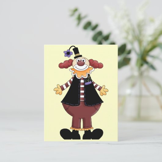 Circus Clown Act Briefkaart (Staand voorkant)