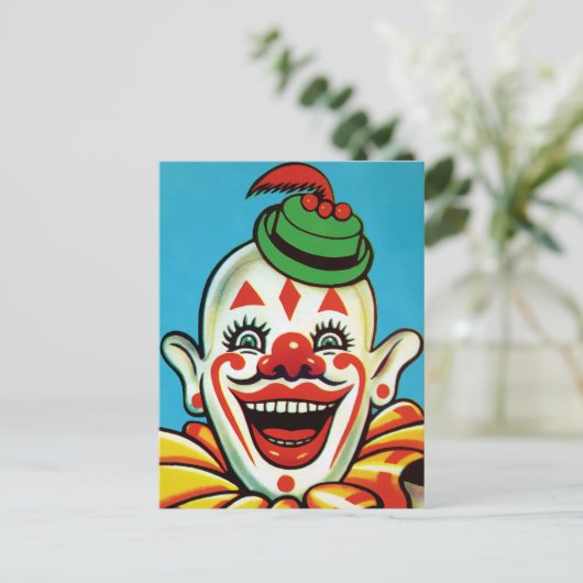 Circus Clown Art Briefkaart (Staand voorkant)