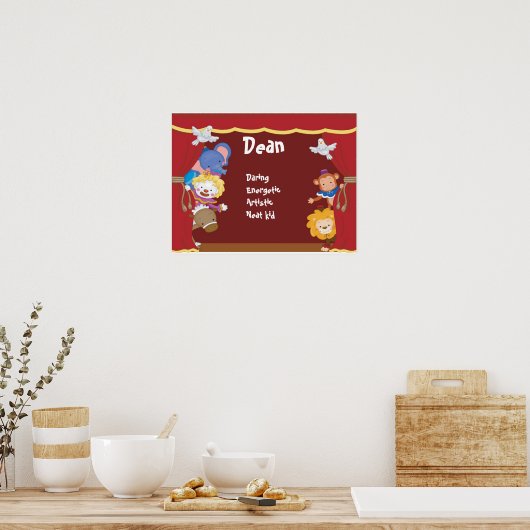 Circus Clown Baby Kinder Room Wall Name Print (Keuken)