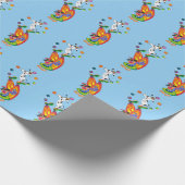 Circus Clown, balanceerhond en jonglebballen Cadeaupapier (Hoek)