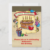 Circus Clown Birthday Party Invitations Kaart (Voorkant)