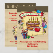 Circus Clown Birthday Party Invitations Kaart (Voorkant / Achterkant)