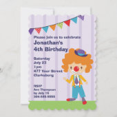 Circus Clown Birthday Party Kaart (Voorkant)
