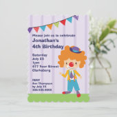 Circus Clown Birthday Party Kaart (Staand voorkant)