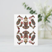 circus clown boy gelede papier pop uitsneden briefkaart (Staand voorkant)