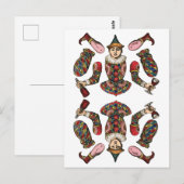 circus clown boy gelede papier pop uitsneden briefkaart (Voorkant / Achterkant)