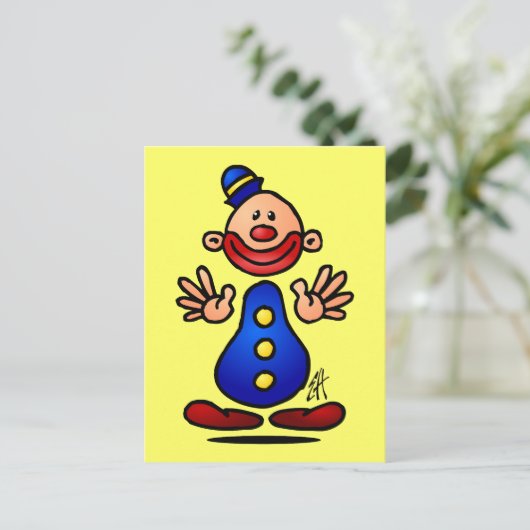 Circus Clown Briefkaart (Staand voorkant)