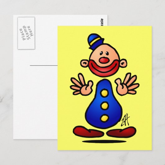 Circus Clown Briefkaart (Voorkant / Achterkant)
