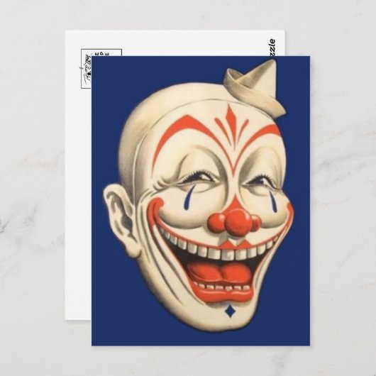 Circus Clown Briefkaart (Voorkant / Achterkant)