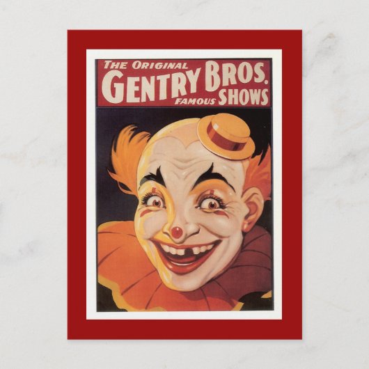  Circus Clown Briefkaart (Voorkant)